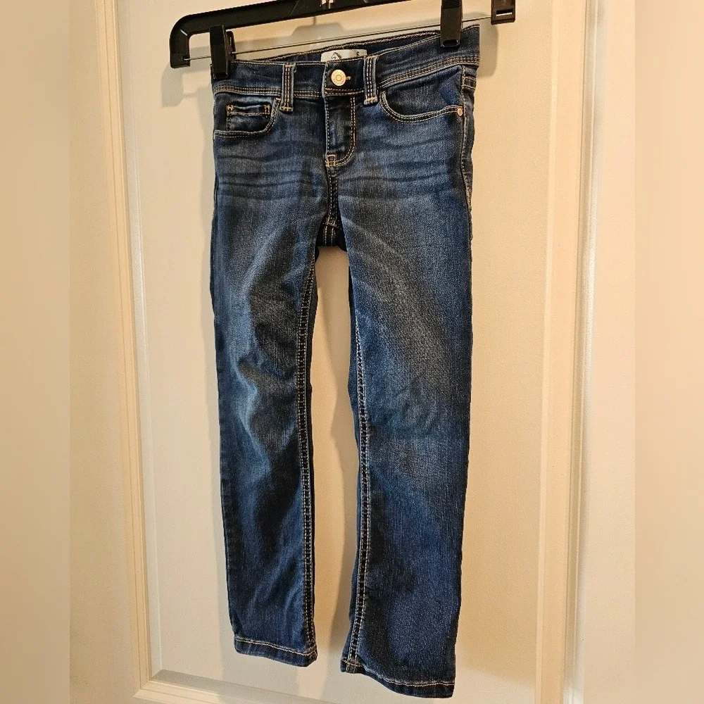 Girls sz6‎ Jeans Dark Wash Denim Pants Adjustable Waist Casual Everyday School